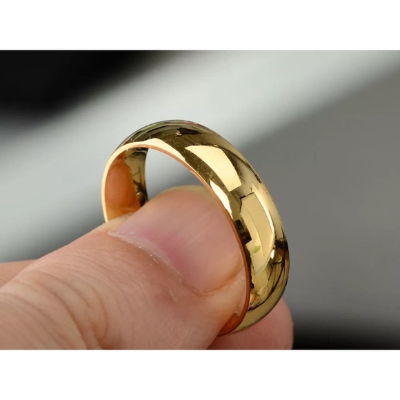 4mm Plain Gold Stainless Steel Ring - Picture 2 of 6